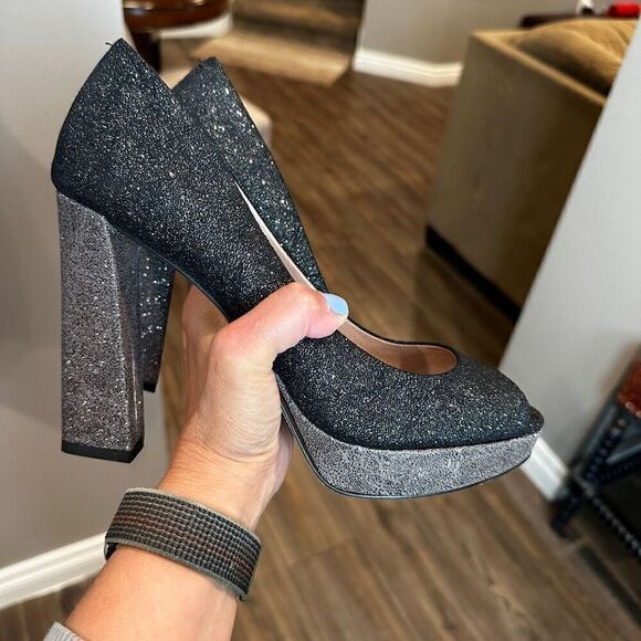 Vince Camuto Paloma 9.5 Sparkly Platform Heels - Picture 4 of 7